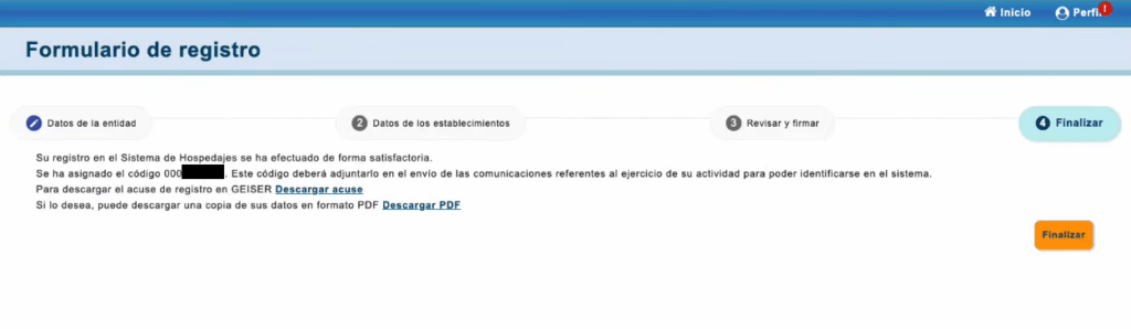 finalizacion del proceso de registro