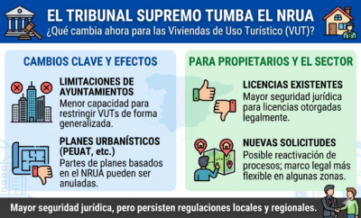 El Tribunal Supremo tumba el NRUA: ¿Qué cambia ahora para las Viviendas de Uso Turístico (VUT)?